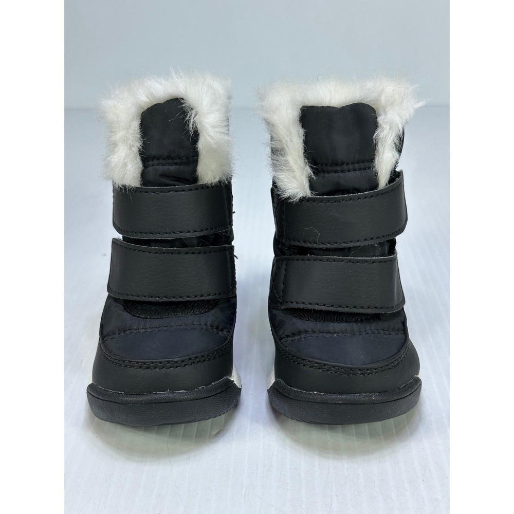 Sorel Whitney II Strap Waterproof Snow Boots Black White NV3875-010 Kids Size 4